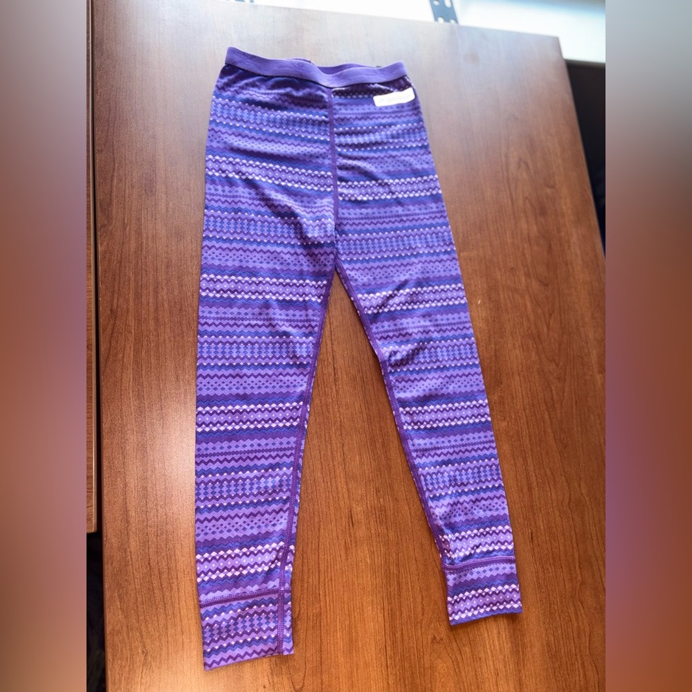 Teramar XS Purple Thermal Base Layer Leggings – Fair Isle Print